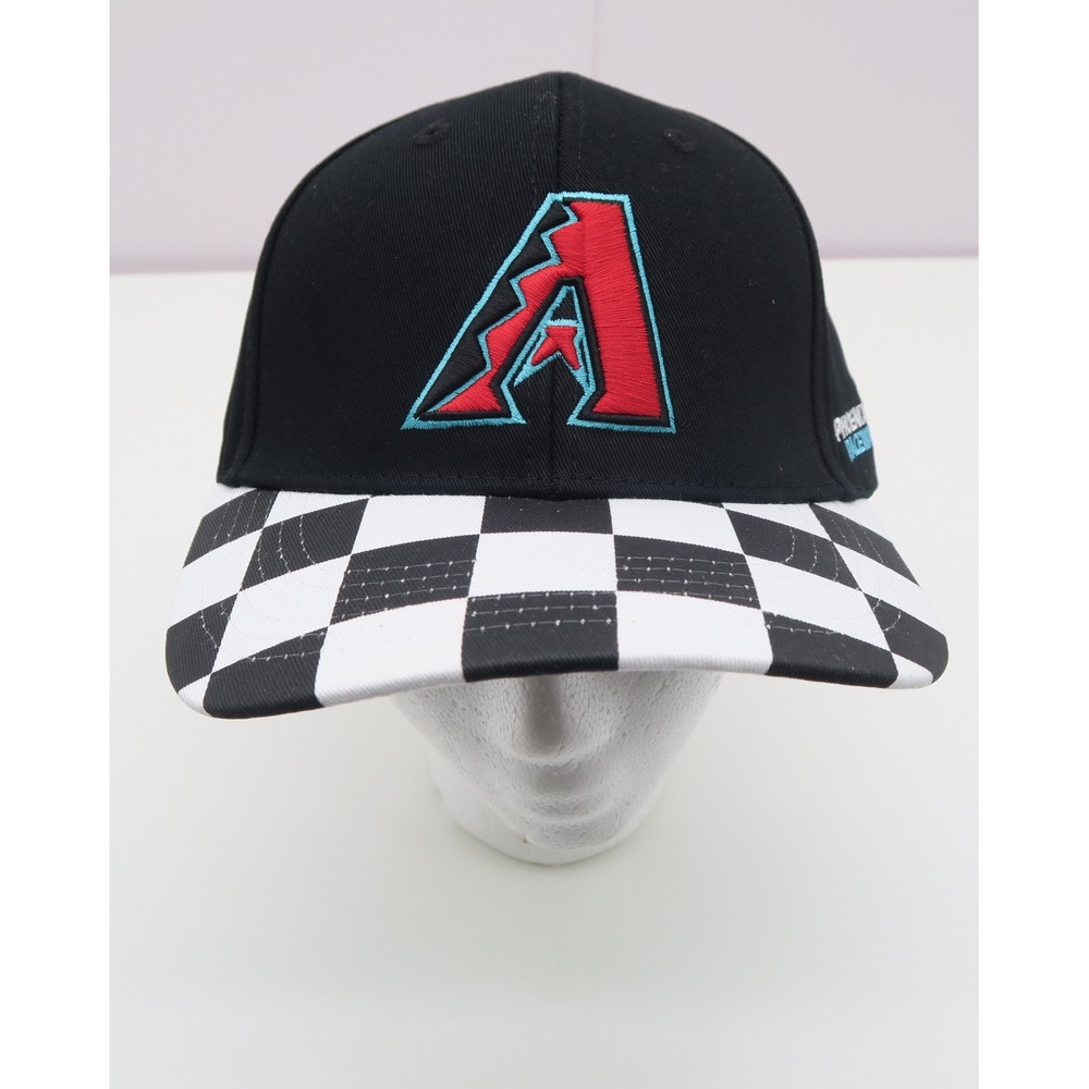 NASCAR Phoenix Raceway Snapback Hat Melonwear Black Checkered Brim Cap Mens OSFM - Picture 2 of 8